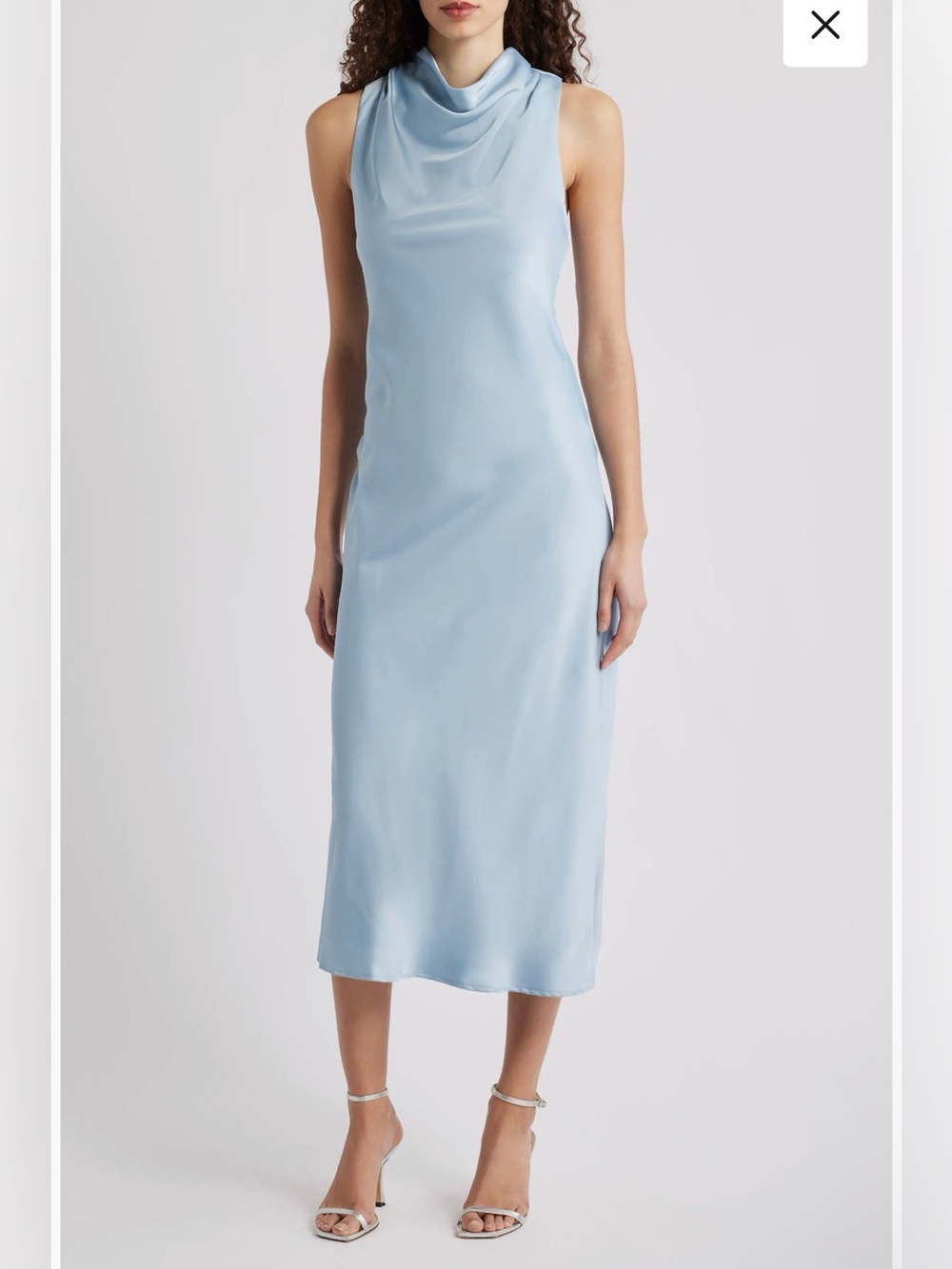 Sam Edelman Light Blue Cowl Neck Maxi Dress